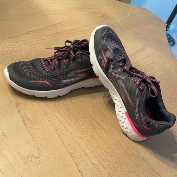 Skechers Go Run 5 Quickfit Women’s Running Shoes Size 9 Gray w/ Pink Accents - Picture 4 of 15
